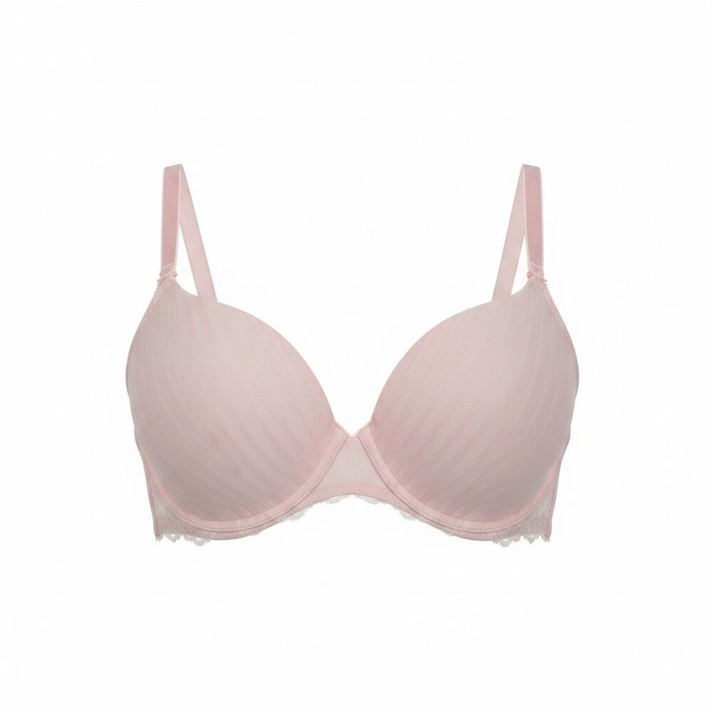 Victoria's Secret 38C Lined Pink NO Wire Padded Bra J Hook Racerback Convertible